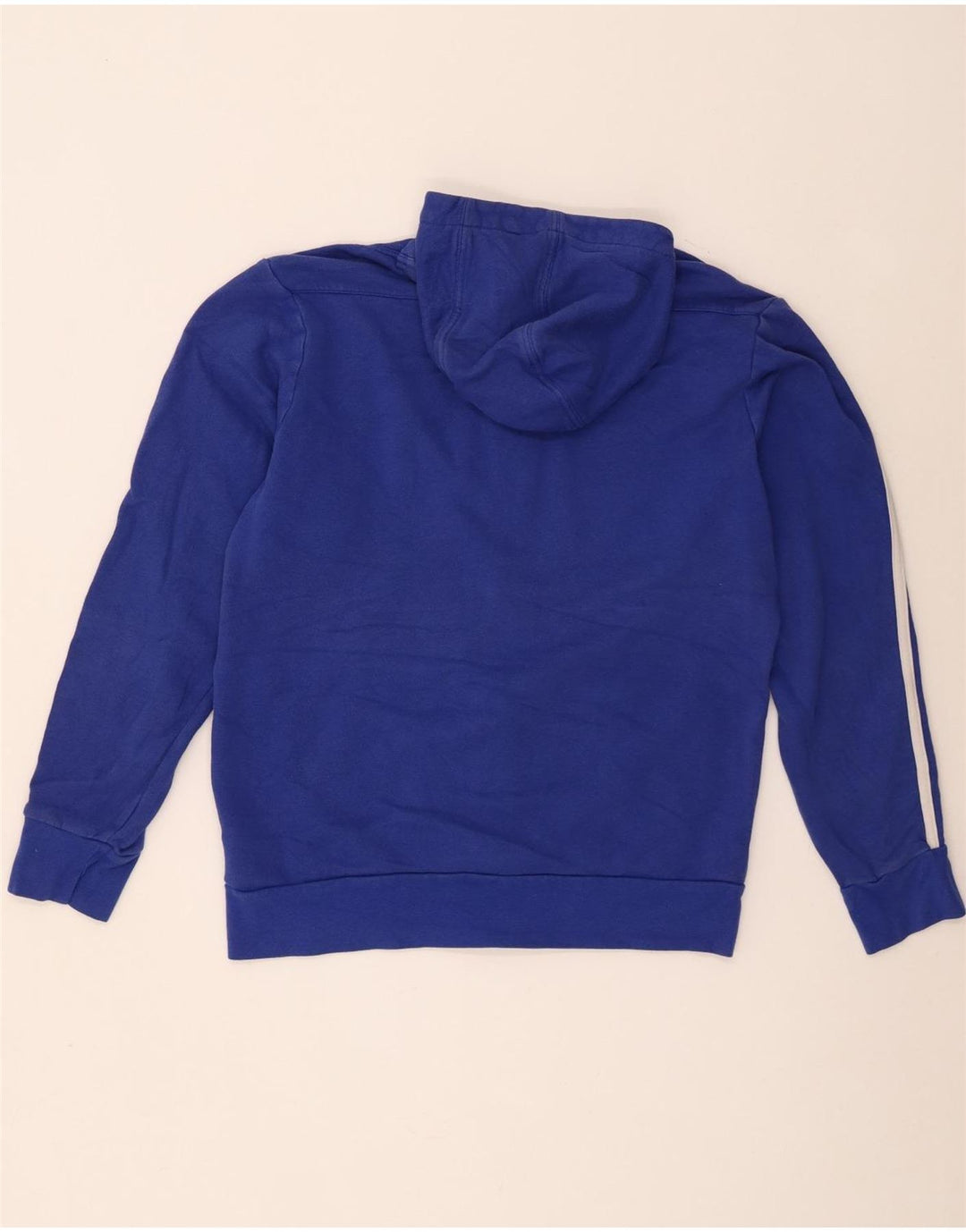 Adidas Pull à capuche zippé en coton color block bleu moyen pour homme
