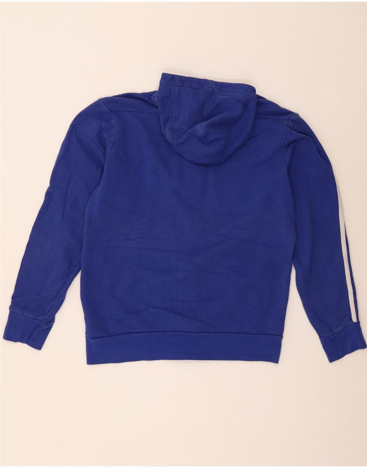 Adidas Pull à capuche zippé en coton color block bleu moyen pour homme