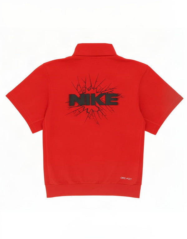 Nike Sweat-shirt à manches courtes pour homme Dri Fit Graphic en coton rouge Taille S