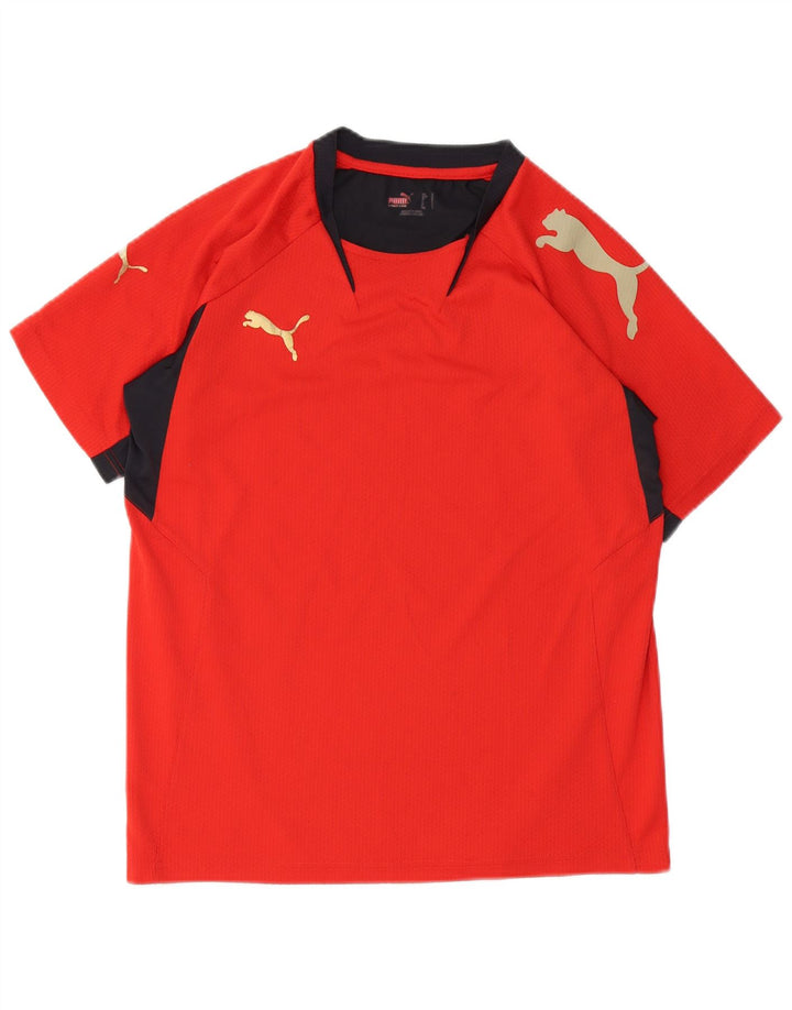 Puma T-Shirt Graphique Homme Small Rouge Colourblock