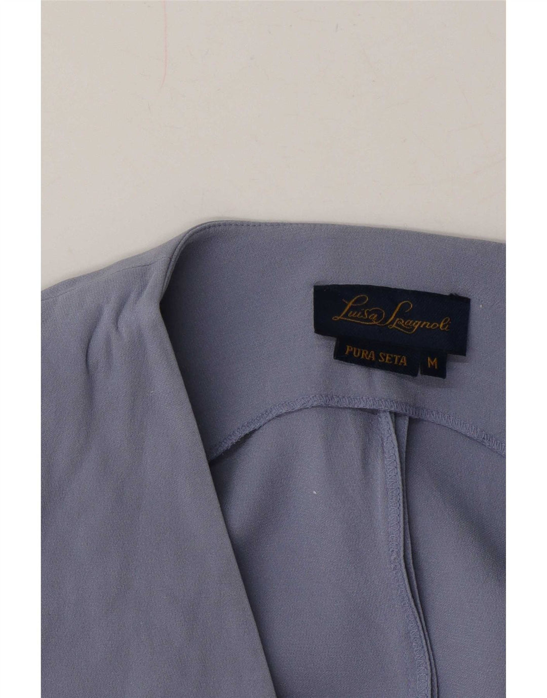 Luisa Spagnoli Haut Cardigan Femme UK 14 Soie Bleu Moyen