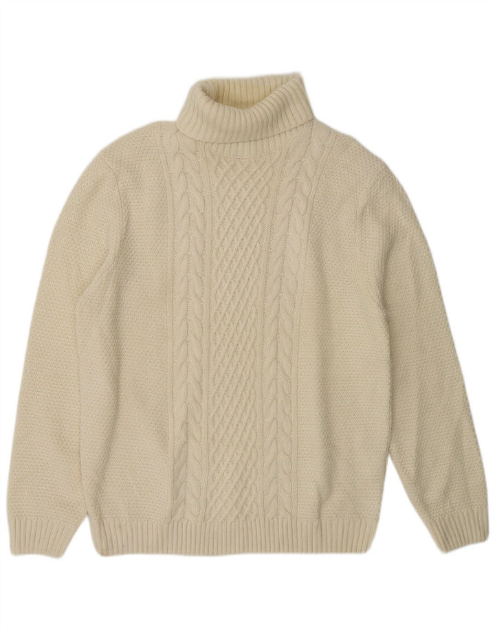 PIOMBO Pull col roulé homme 2XL Acrylique blanc