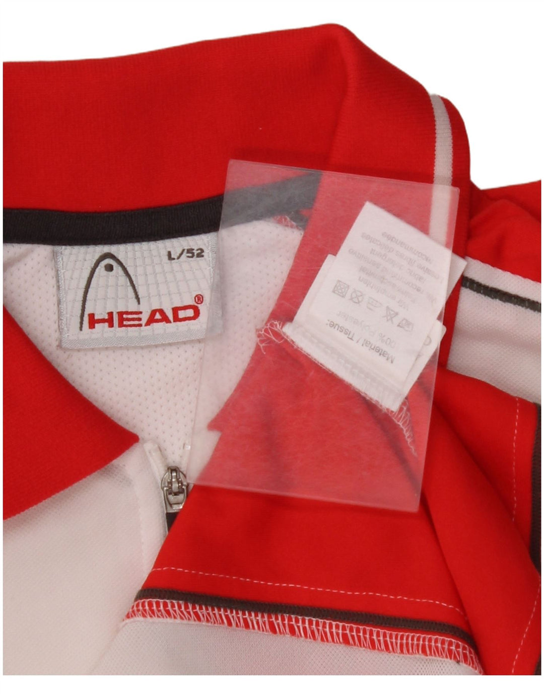 HEAD Polo Homme IT 52 Large Rouge Colorblock Polyester