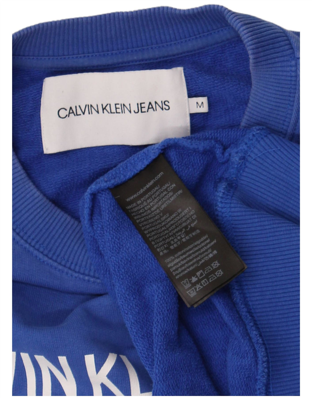 Calvin Klein Jeans Sweat-Shirt Graphique Homme Bleu Moyen Coton