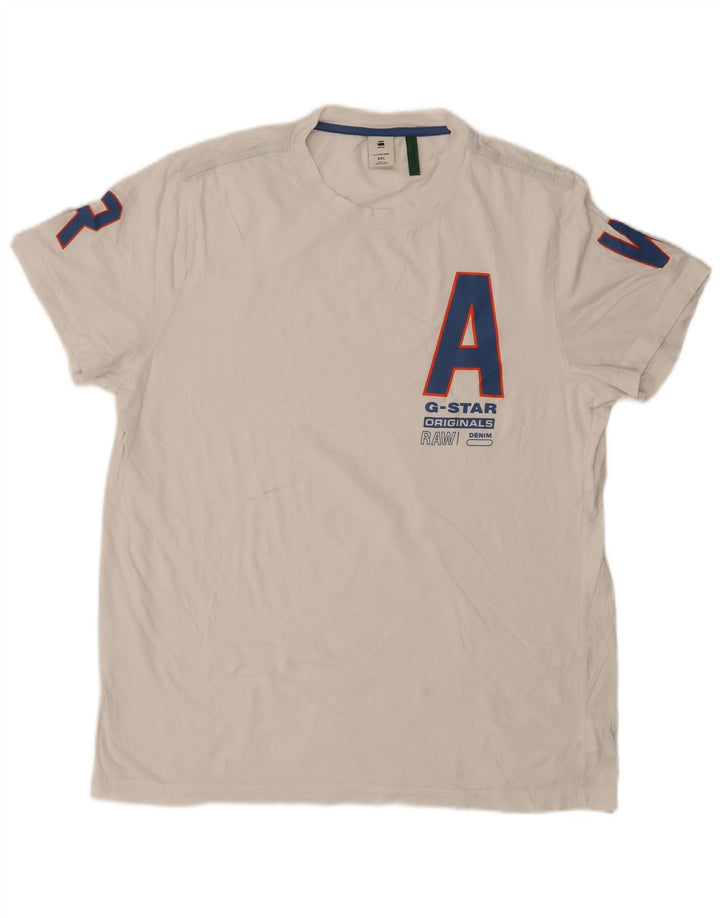 G-Star T-shirt graphique pour homme en coton blanc 2XL