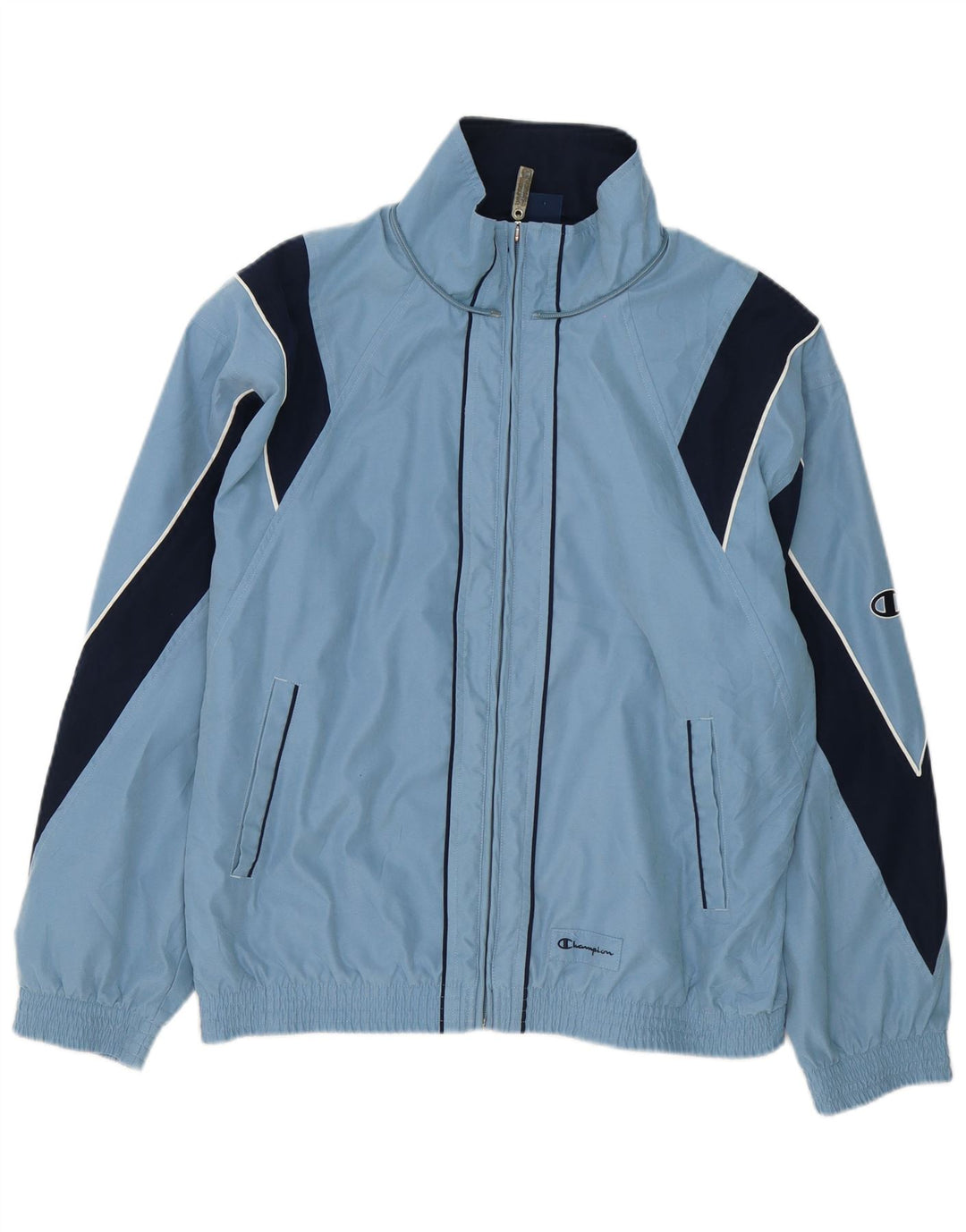 Champion Veste de Survêtement Homme Bleu Moyen Polyester Colorblock