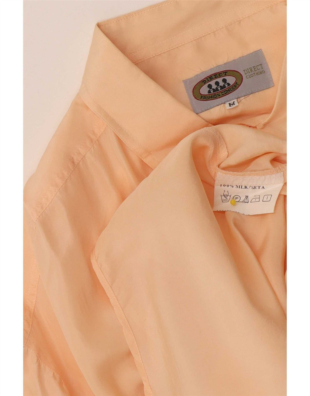 vintage Chemise à manches courtes pour hommes Soie orange moyenne