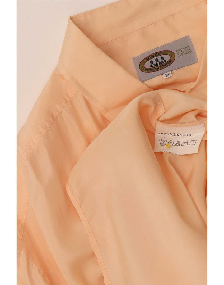 vintage Chemise à manches courtes pour hommes Soie orange moyenne