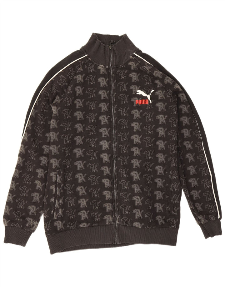 Puma Veste de survêtement graphique pour homme Taille L en coton noir