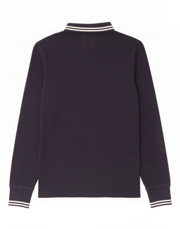 Datch Polo à Manches Longues Homme Bleu Marine Moyen Coton