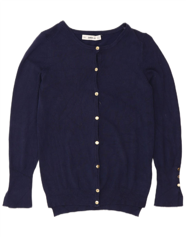 Zara Cardigan Femme Pull UK 12 Bleu Marine Moyen