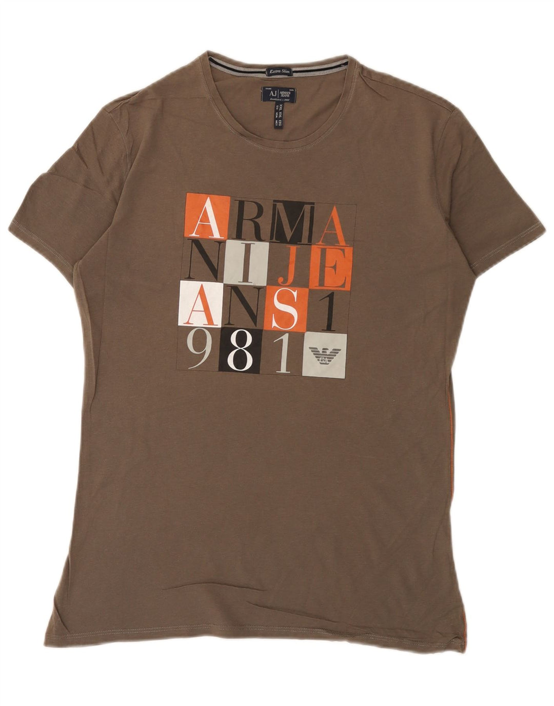 Armani Jeans T-shirt graphique extra fin pour homme 2XL Gris