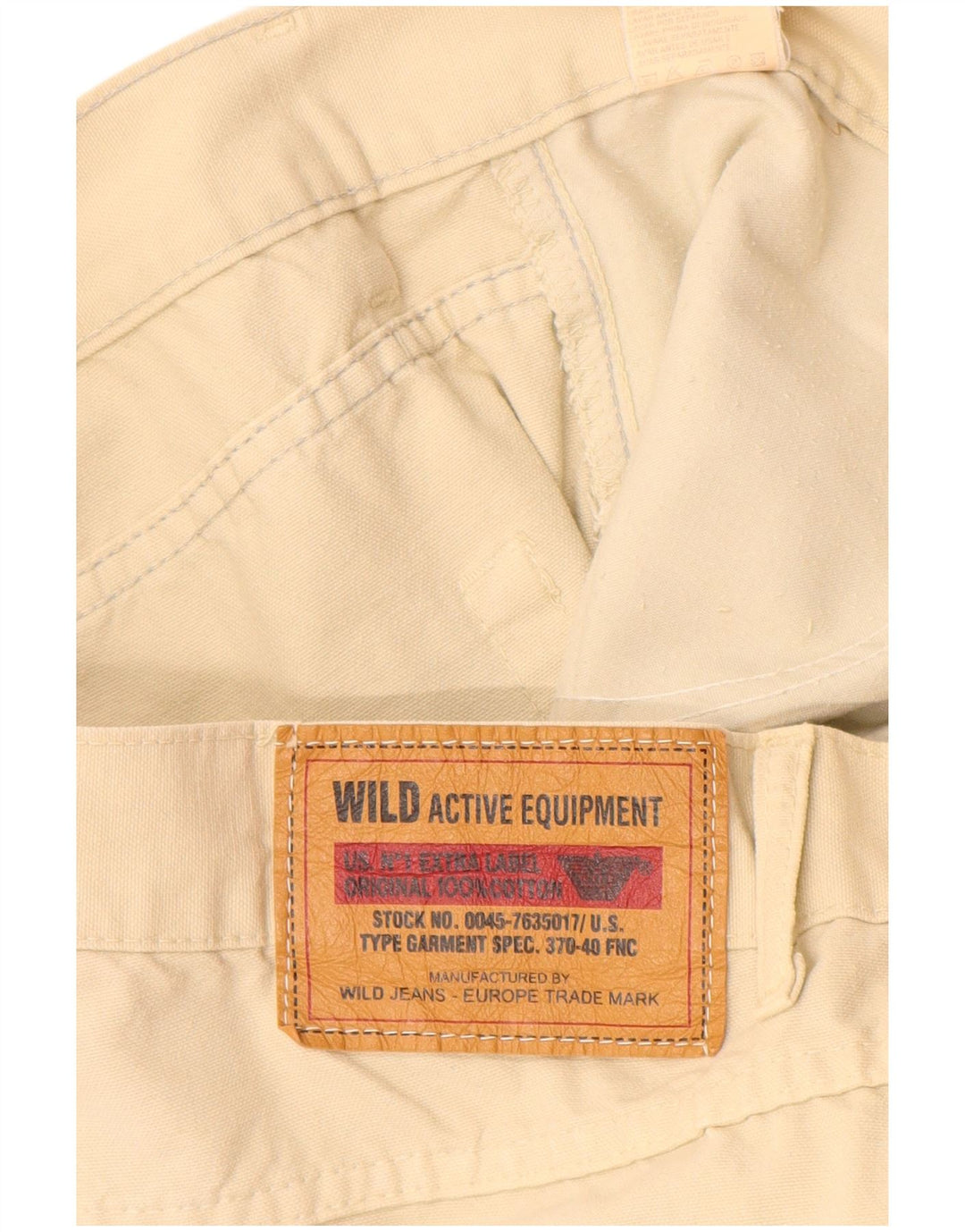 WILD JEANS Pantalon décontracté fuselé pour homme IT 54 2XL W34 L33 Beige Coton
