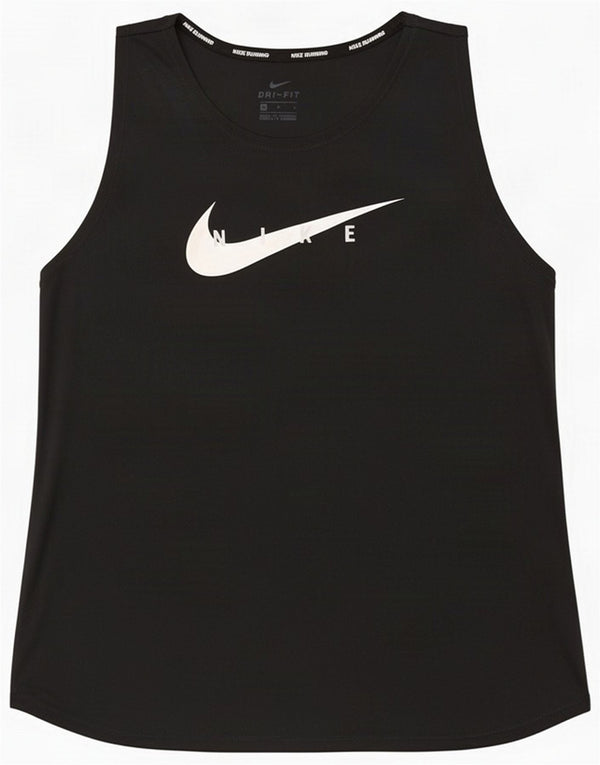 Nike Womens Running Graphic T-Shirt Top UK 42 Medium Noir Polyester Sports
