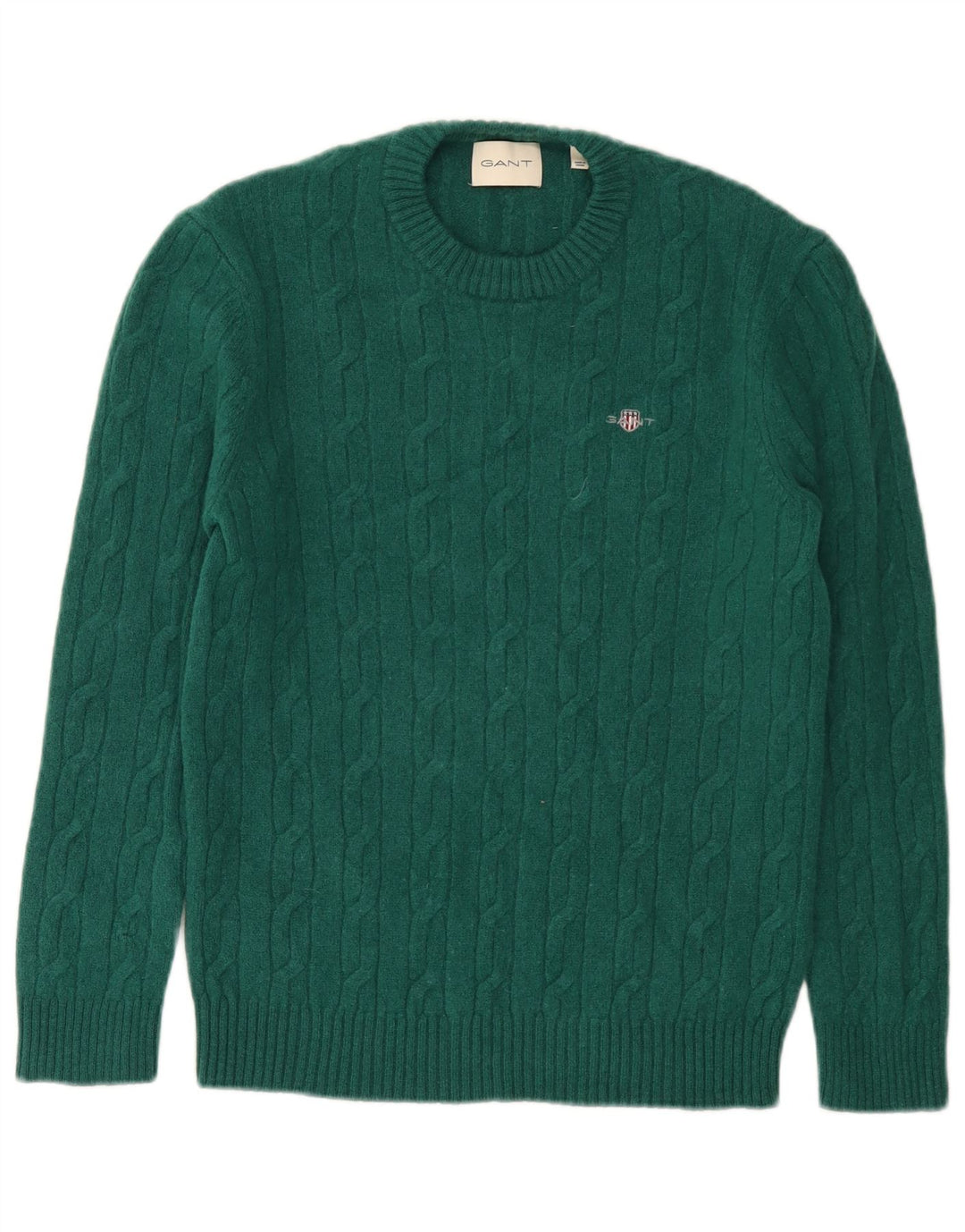 Gant Pull à col rond coupe classique pour homme en laine verte