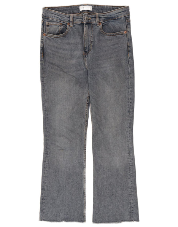 Zara Womens Crop Bootcut Jeans EU 38 Small W28 L26 Bleu Coton