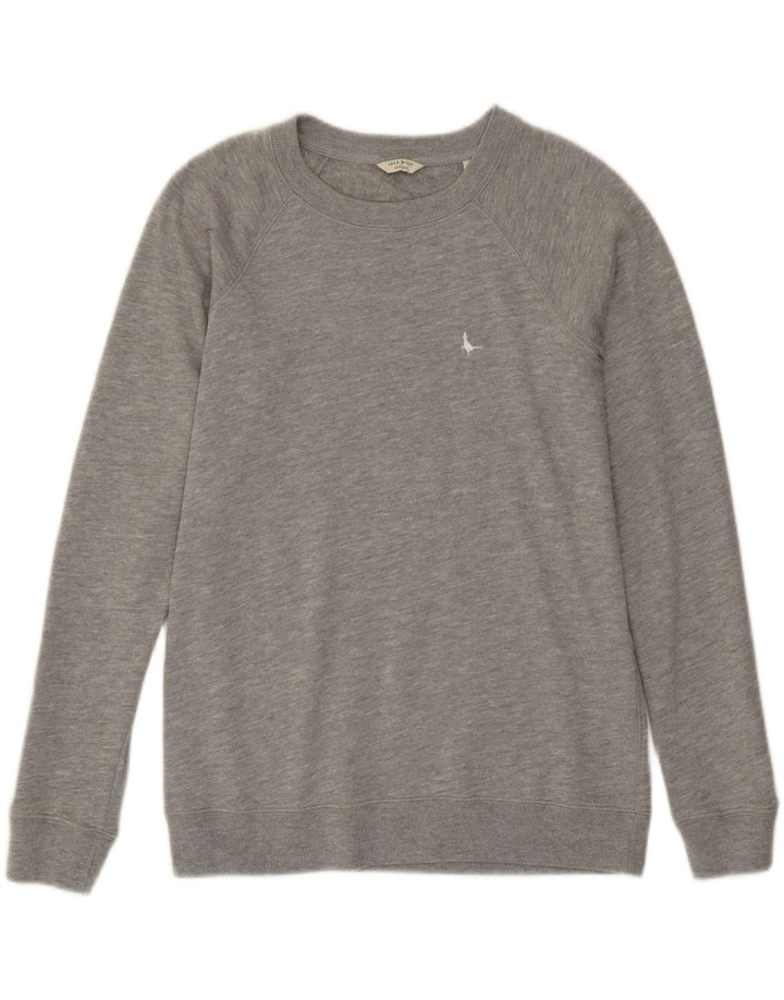 Jack Wills Sweat-shirt pour femme UK 10 Small Gris Coton