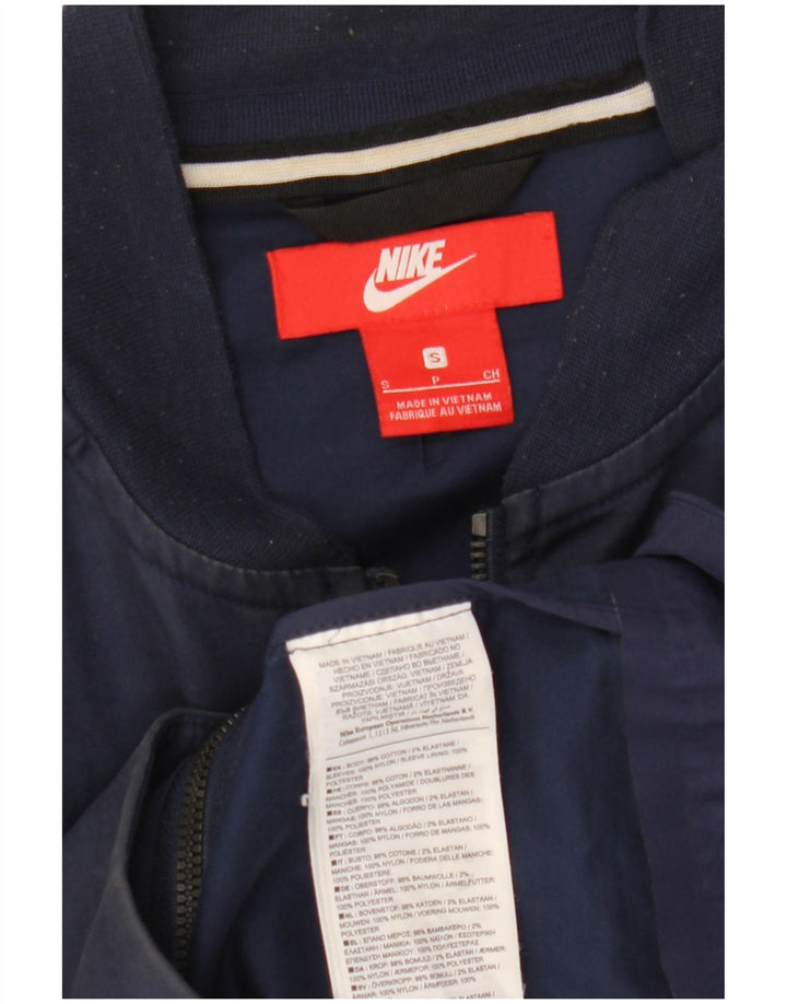 NIKE Veste Bomber Homme UK 36 Petit Coton Bleu Marine