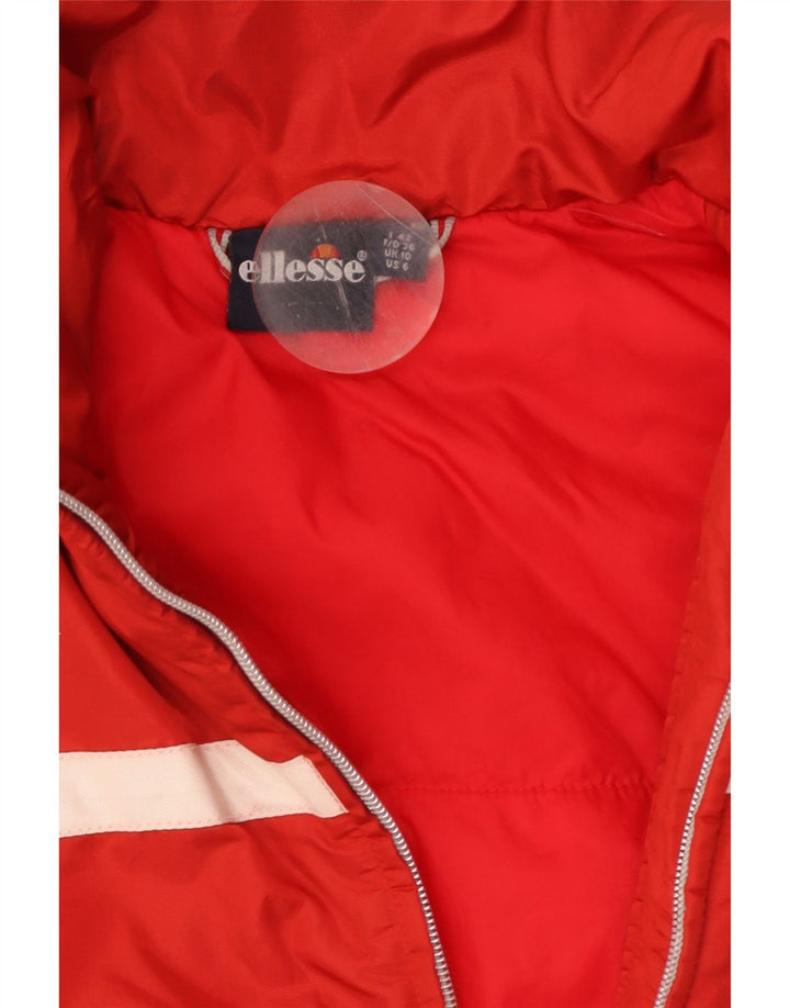 ELLESSE Gilet rembourré surdimensionné pour femme UK 10 Petit Rouge