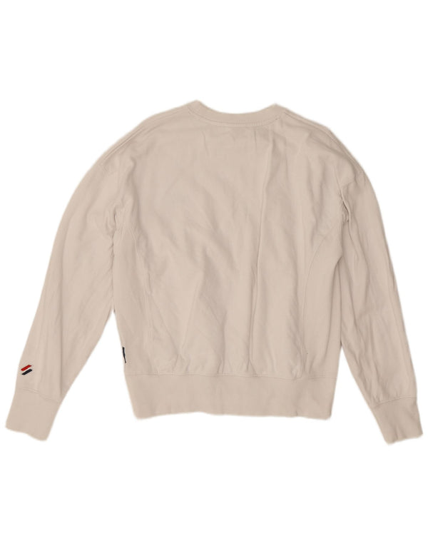 Superdry Sweat-shirt pour femme UK 14 Large Blanc Coton