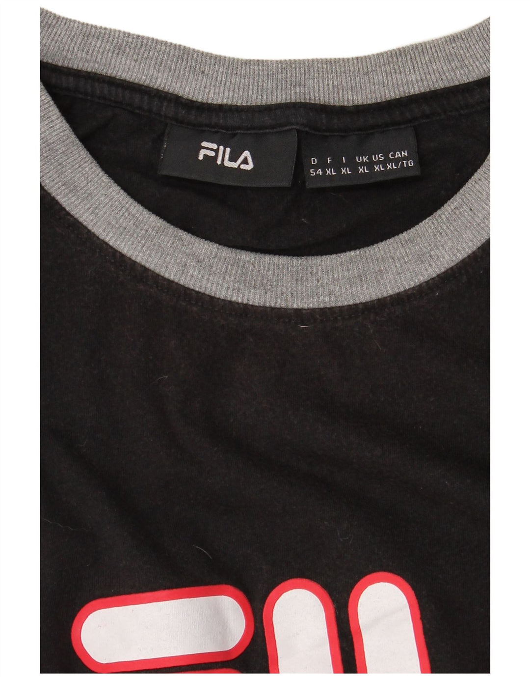 FILA T-Shirt Graphique Homme XL Noir Colourblock