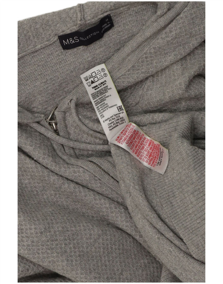 Marks & Spencer Pull à capuche zippé pour femme UK 44 Gris moyen Viscose