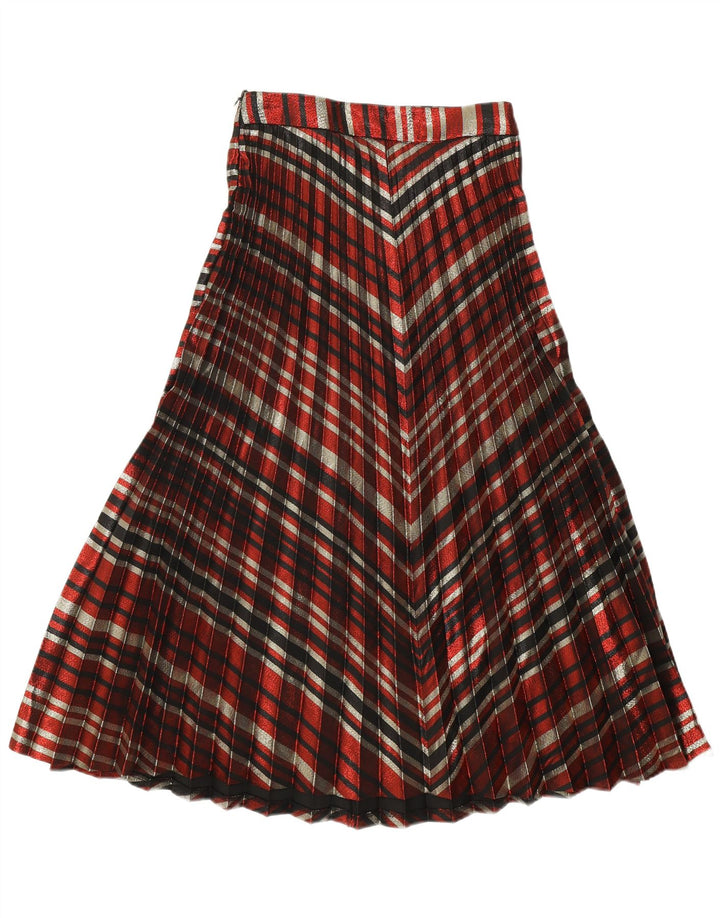 Zara Femme Jupe Plissée Couteau Small W26 Polyester Rayé Multicolore