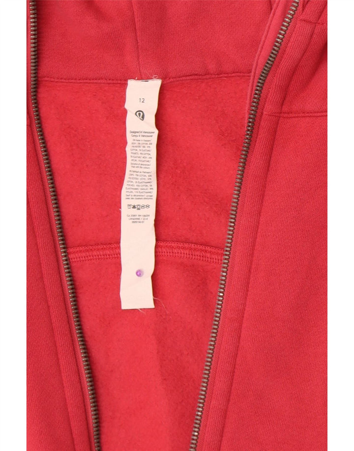 Lululemon Pull à capuche zippé pour femme US 12 Grand coton rouge