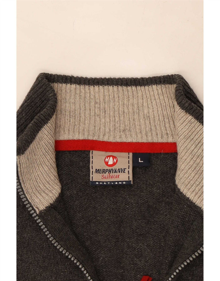 Murphy & Nye Pull à col zippé pour homme Gris Taille L