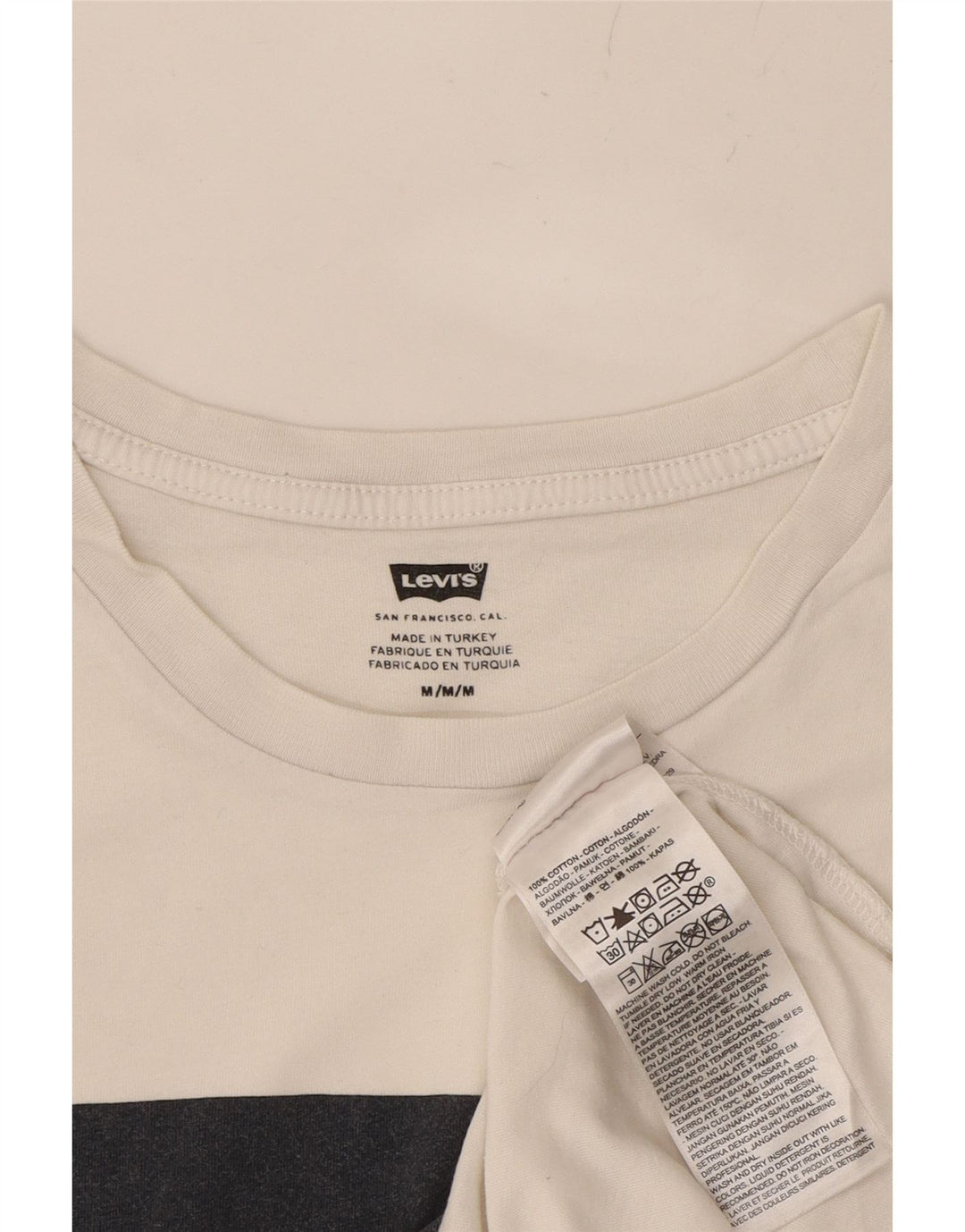 LEVI'S Mens Graphic T-Shirt Top Medium White Cotton Vintage Levi's and Second-Hand Levi's from Messina Hembry 