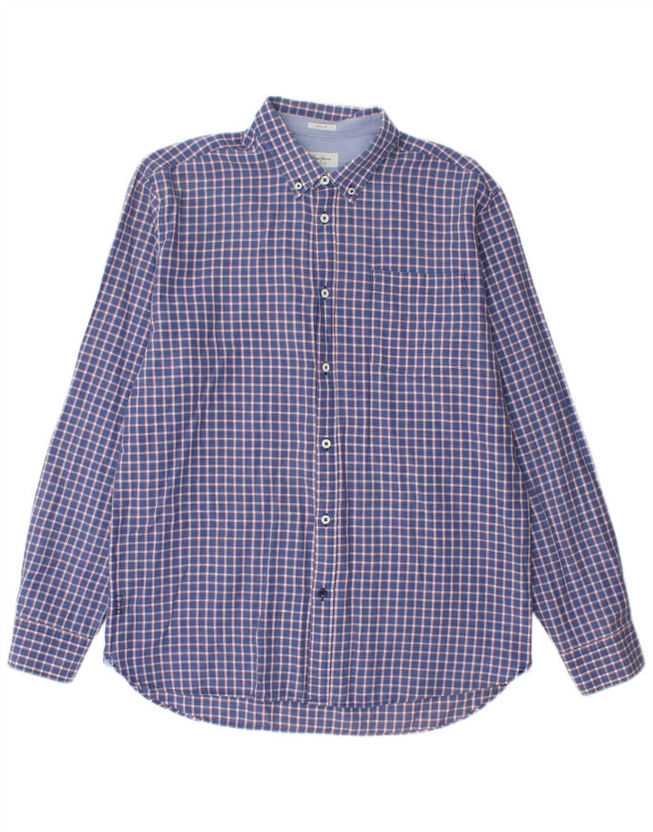 PEPE JEANS Chemise Homme XL Bleu Carreaux Coton