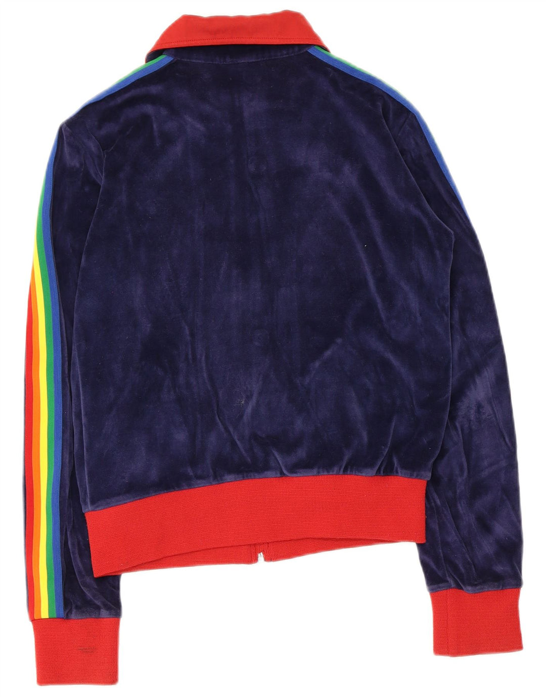 vintage Femme Survêtement Top Jacket UK 14 Medium Navy Blue Colourblock