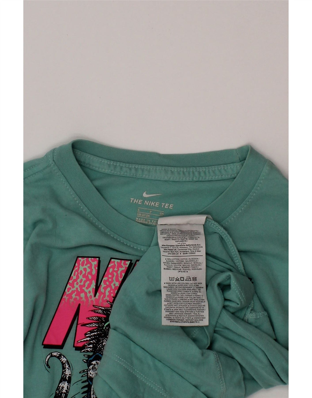 Nike T-shirt graphique pour garçon 8-9 ans Petit coton turquoise