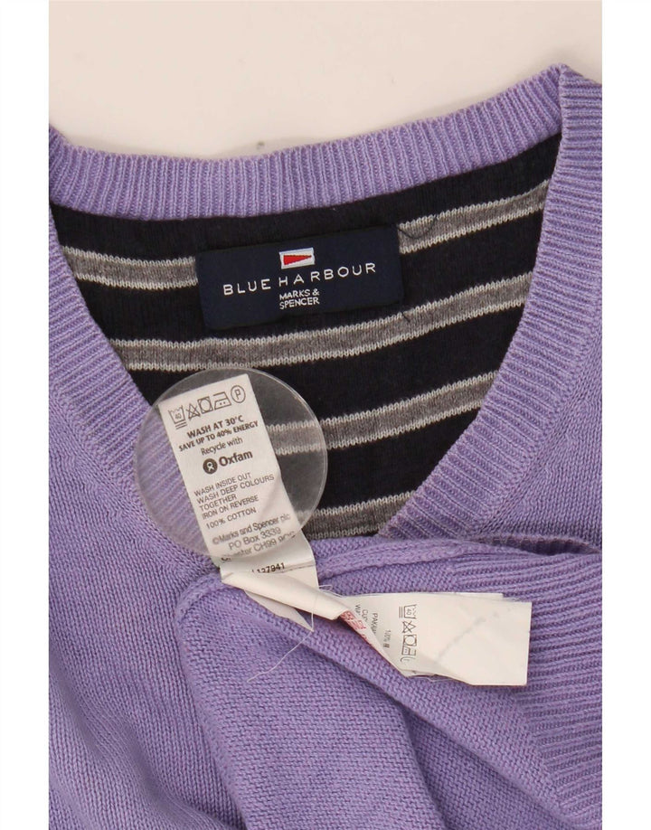 Marks & Spencer Pull Blue Harbor Col V Homme Violet Moyen