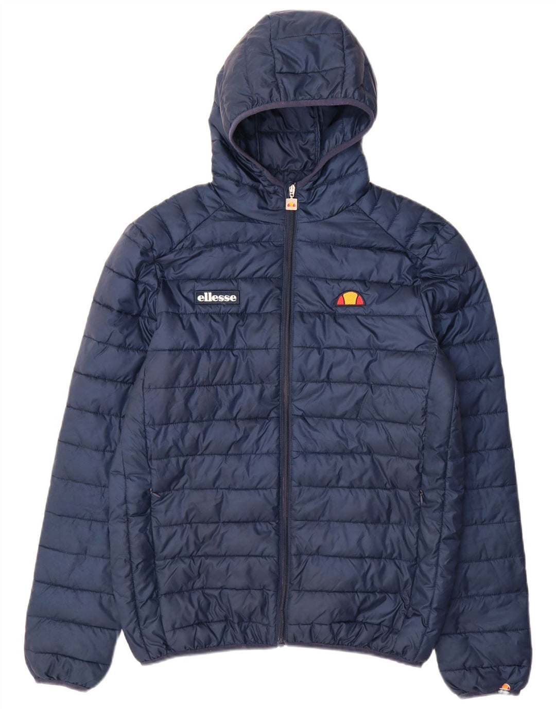 Ellesse Veste matelassée à capuche pour homme UK 38 Bleu marine moyen Polyester
