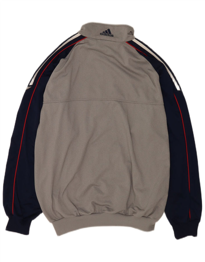 Adidas Veste de survêtement pour homme UK 42/44 Large Gris Colorblock Polyester