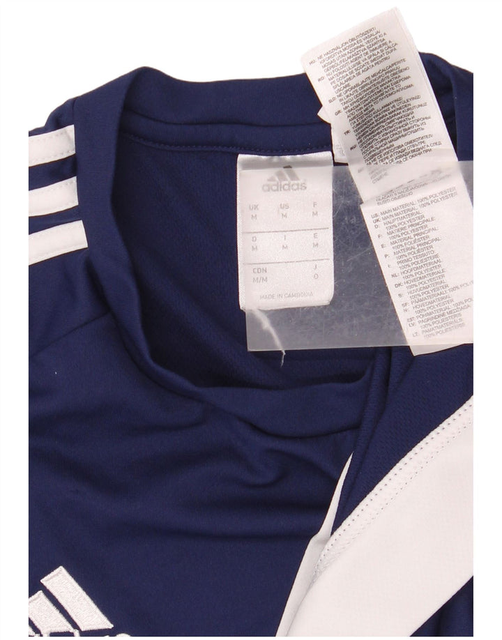 Adidas Hommes Climalite T-Shirt Top Bleu Marine Colorblock Polyester