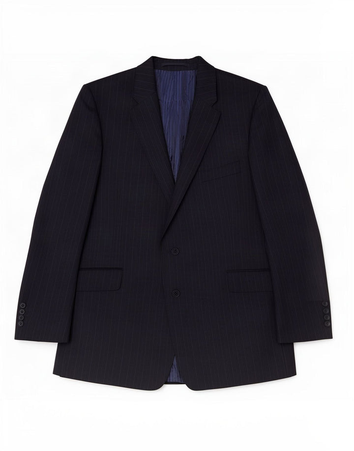 Marks & Spencer Veste blazer à 2 boutons pour homme UK 48 2XL Bleu marine rayé