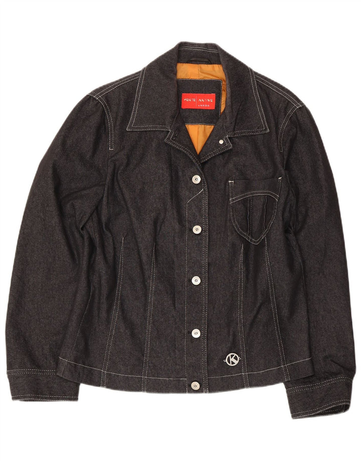 Perte by Krizia Veste en jean pour femme UK 18 XL Coton gris