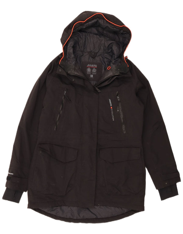 Musto Veste Parka À Capuche Femme UK 12 Medium Noir Polyamide