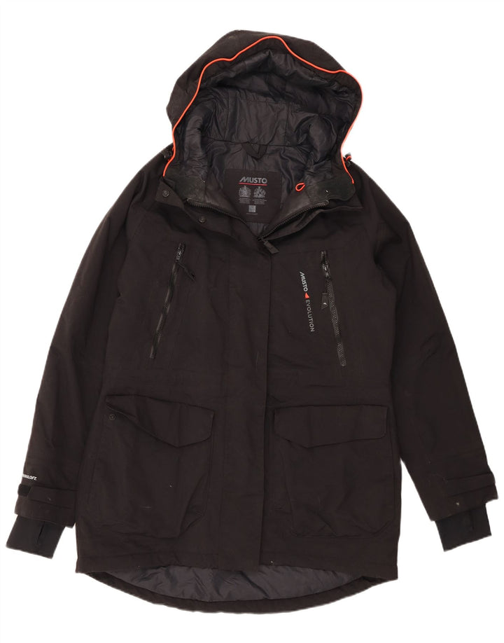 Musto Veste Parka À Capuche Femme UK 12 Medium Noir Polyamide