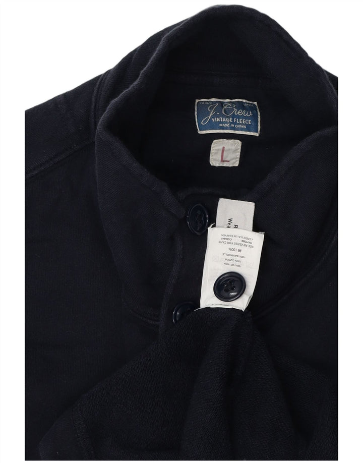 J. CREW Sweat-shirt à col boutonné pour homme en coton bleu marine Taille L
