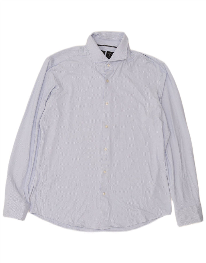HUGO BOSS Chemise Regular Fit Large Bleu à Pois Polyester Homme