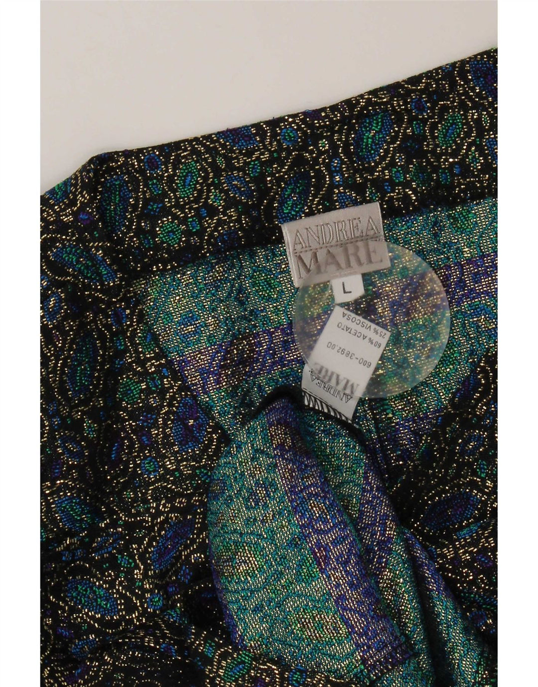 Andrea Mare Chemisier court à manches courtes pour femme UK 14 Large Multicolore
