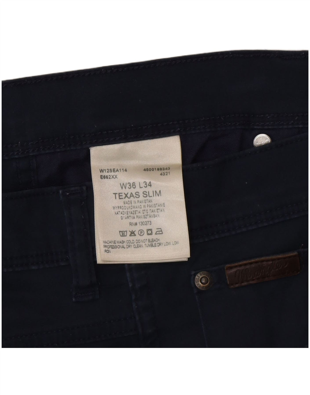 Wrangler Jean Slim Texas Homme W36 L34 Bleu Marine Coton