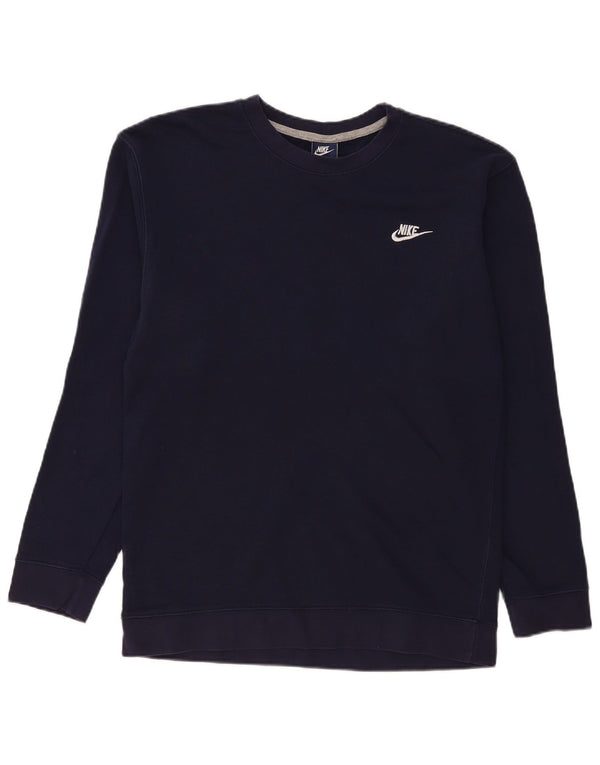 Nike Sweat-shirt pour homme en coton bleu marine Taille L