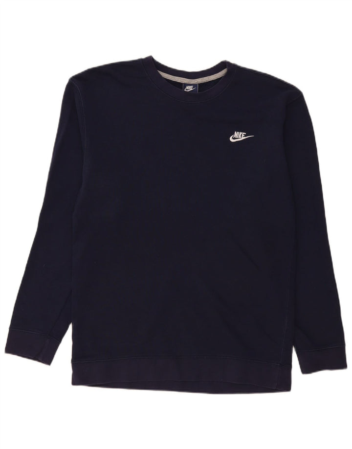 Nike Sweat-shirt pour homme en coton bleu marine Taille L