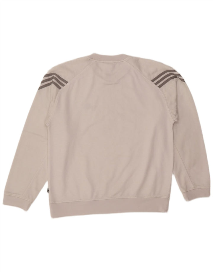 ADIDAS Sweat-shirt coupe ample pour homme UK 36/38 Petit Blanc Polyester