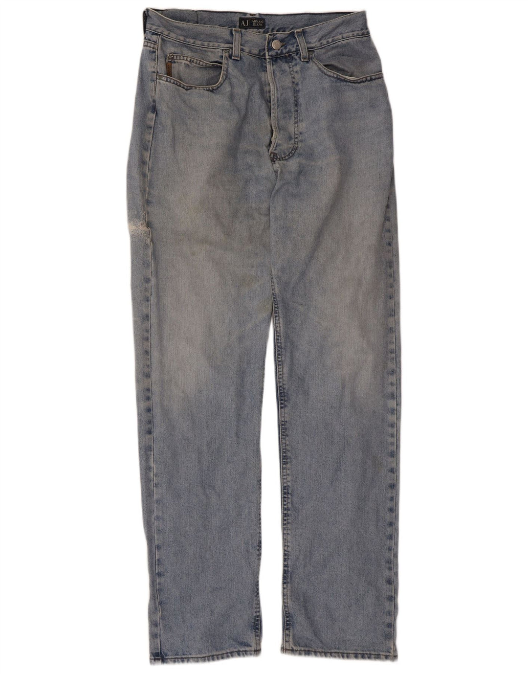 Armani Femme Jean Droit W34 L33 Bleu Coton