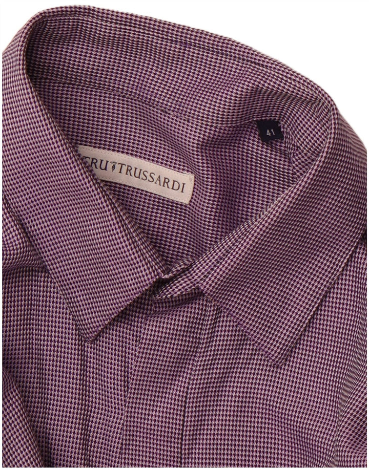 TRUSSARDI Chemise homme taille 41 violet moyen tacheté